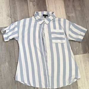 Roolee Blue and White Striped Blouse